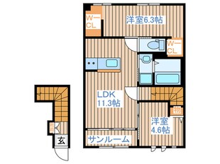 ヴァンベール壱番館の物件間取画像